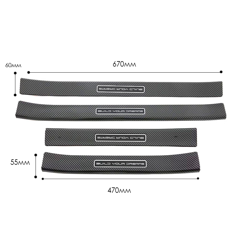 Защитные накладки на пороги для автомобиля BYD Song Plus DM-i/EV из углеродного волокна 4 шт