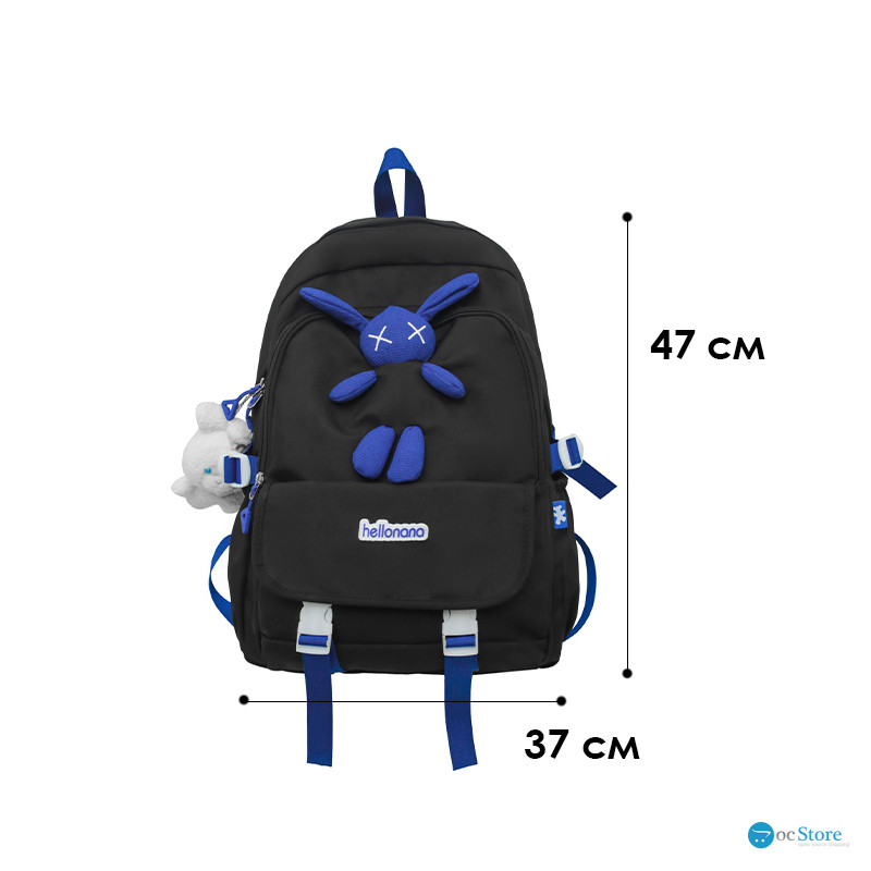 Рюкзак подростковый 608833 Hellonana с брелком Black