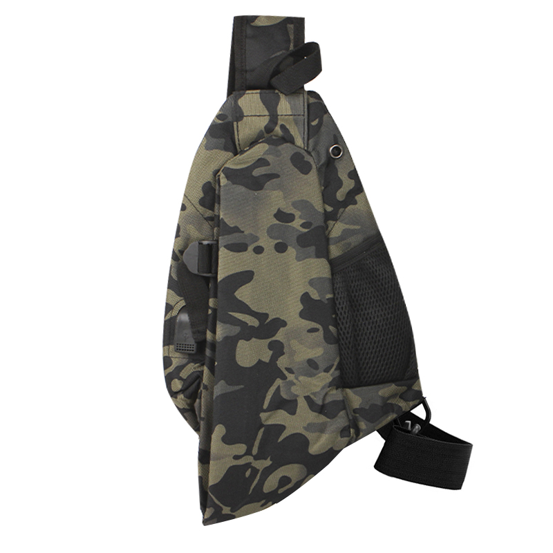 Рюкзак на одно плечо 905 вместительная с USB портом водонепроницаемая Camouflage