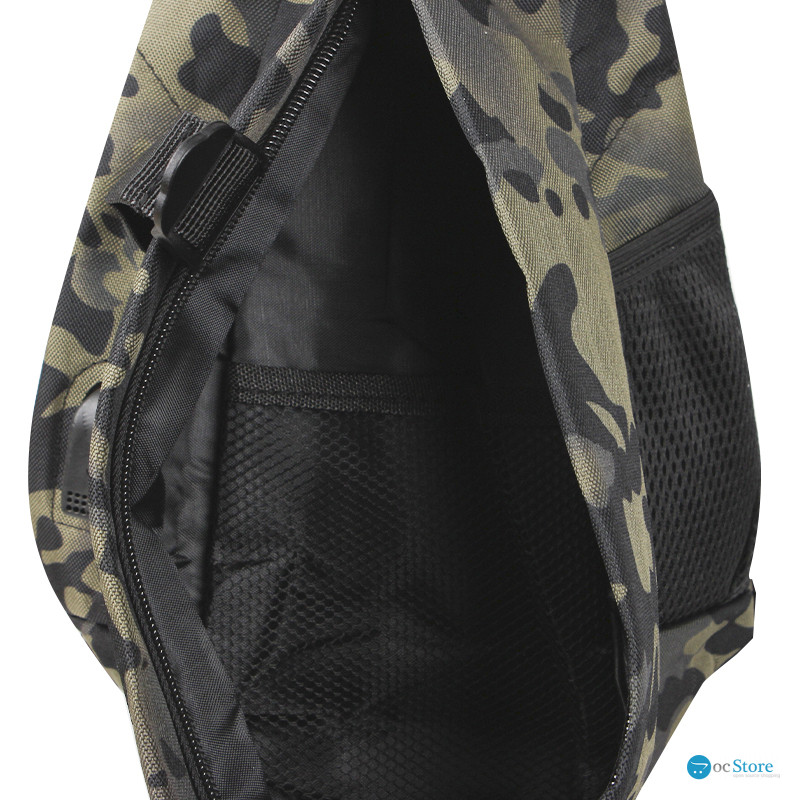 Рюкзак на одно плечо 905 вместительная с USB портом водонепроницаемая Camouflage