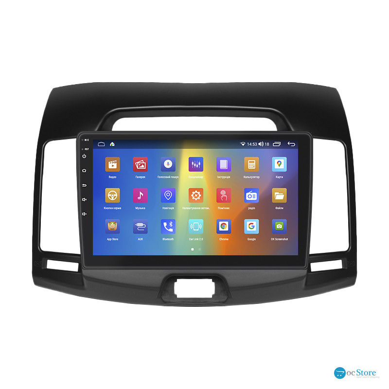 Штатная магнитола Lesko для Hyundai Avante IV 2006-2010 экран 9" 4/64Gb CarPlay 4G Wi-Fi GPS Prime