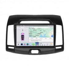 Штатная магнитола Lesko для Hyundai Avante IV 2006-2010 экран 9" 4/64 QLED CarPlay 4G Wi-Fi GPS 360 Prime