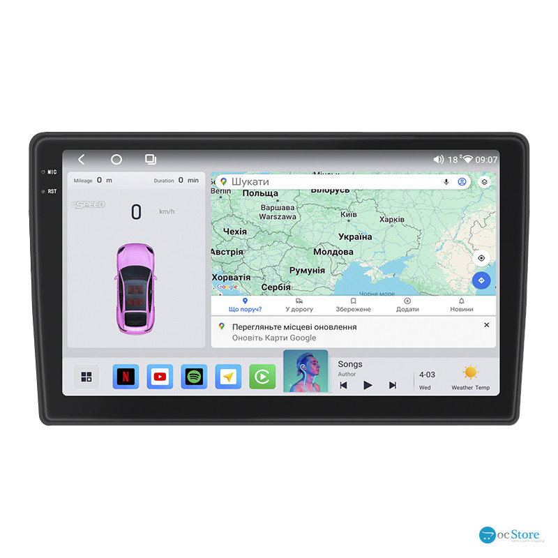 Штатная магнитола Lesko для Hyundai Elantra III (XD2) Рестайлинг 2003-2010 экран 9" 4/64 QLED CarPlay 4G Wi-Fi GPS 360 Prime
