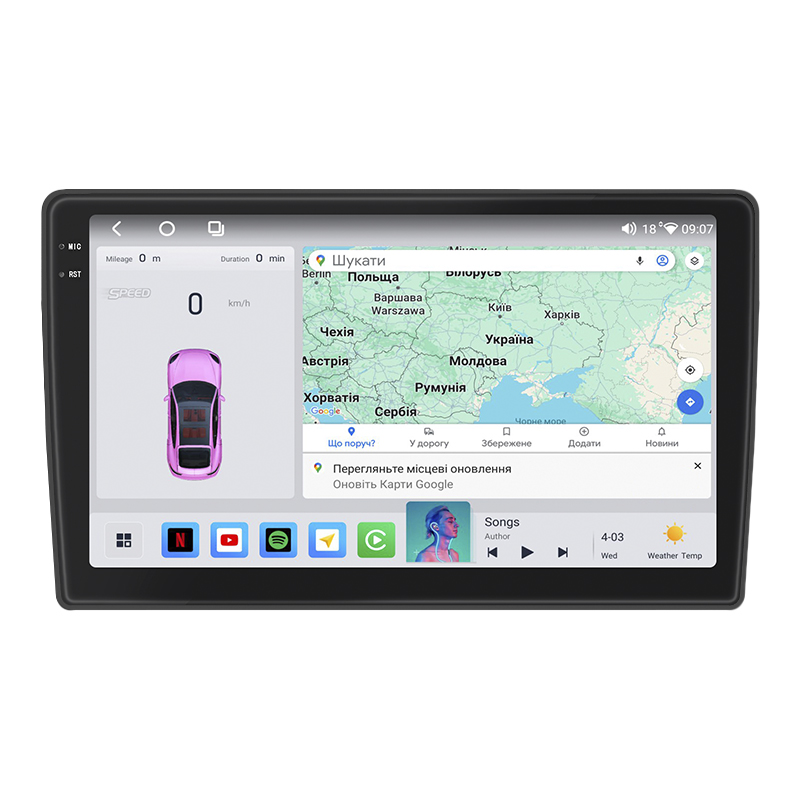 Штатная магнитола Lesko для Hyundai Elantra III (XD2) Рестайлинг 2003-2010 экран 9" 4/64 QLED CarPlay 4G Wi-Fi GPS 360 Prime