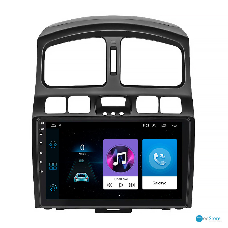 Штатная магнитола Lesko для Hyundai Santa Fe I 2000-2012 экран 9" 1/16Gb Wi-Fi GPS Base