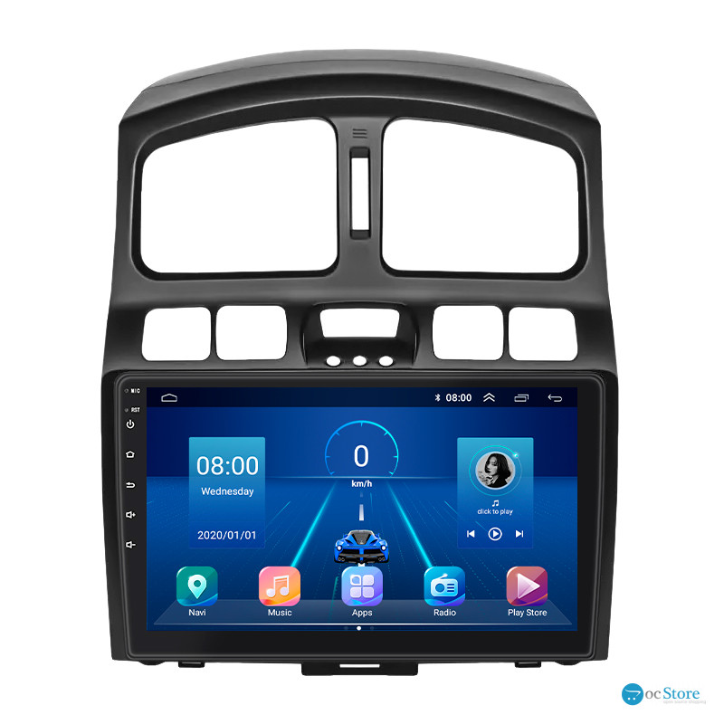Штатная магнитола Lesko для Hyundai Santa Fe I 2000-2012 экран 9" 2/32Gb Wi-Fi GPS Base