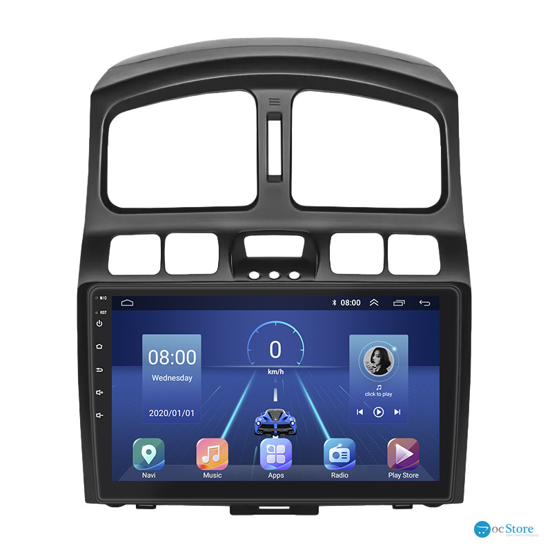 Штатная магнитола Lesko для Hyundai Santa Fe I 2000-2012 экран 9" 2/32Gb 4G Wi-Fi GPS Top