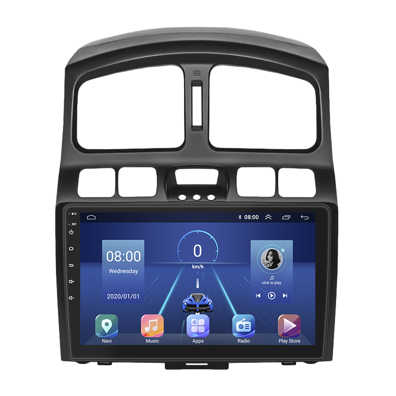 Штатная магнитола Lesko для Hyundai Santa Fe I 2000-2012 экран 9" 2/32Gb 4G Wi-Fi GPS Top