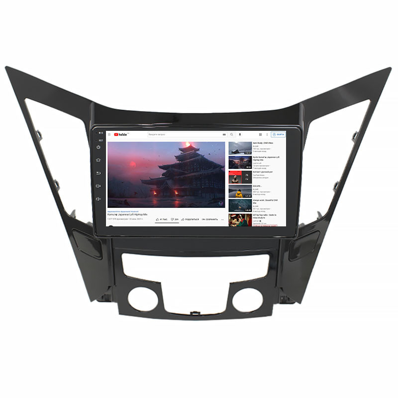 Штатная магнитола Lesko для Hyundai Sonata VI (YF) 2009-2014 экран 9" 2/32Gb Wi-Fi GPS Base
