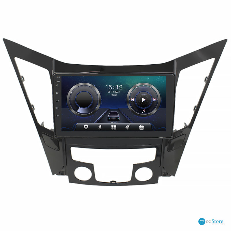 Штатная магнитола Lesko для Hyundai Sonata VI (YF) 2009-2014 экран 9" 4/64Gb 4G Wi-Fi GPS Top