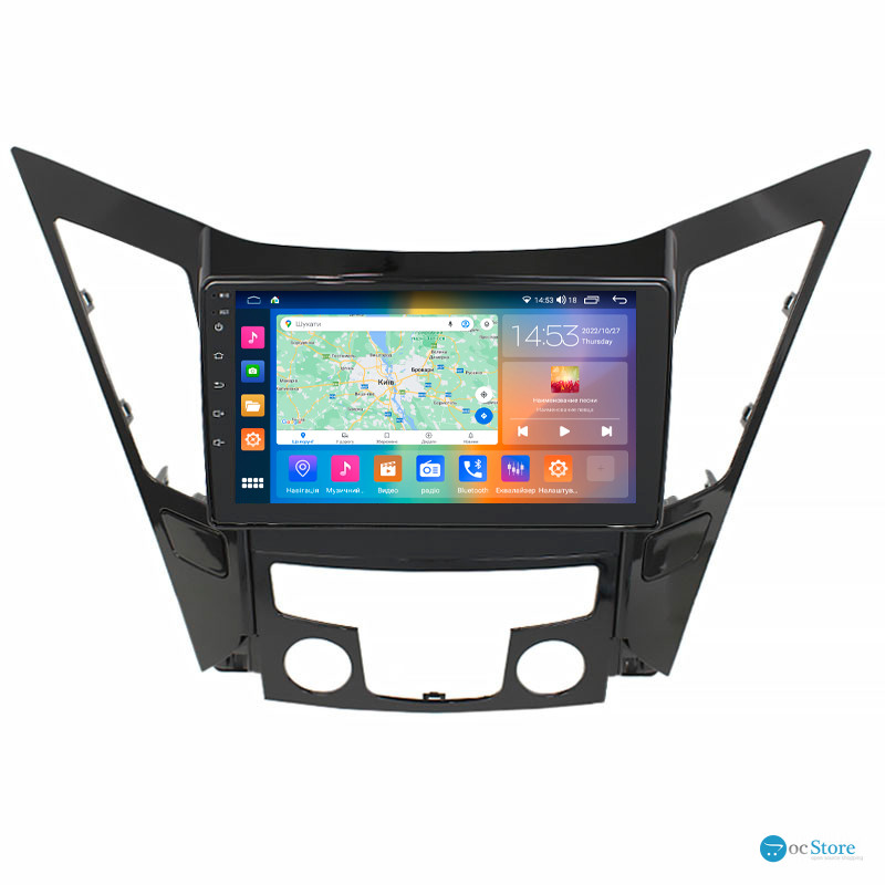 Штатная магнитола Lesko для Hyundai Sonata VI (YF) 2009-2014 экран 9" 4/64Gb CarPlay 4G Wi-Fi GPS Prime