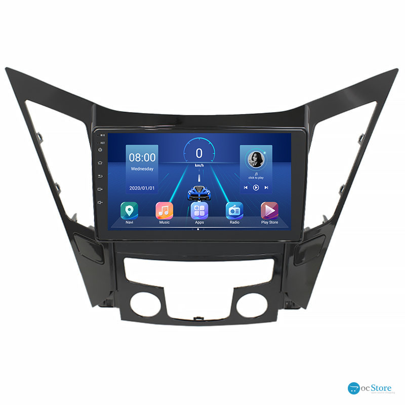 Штатная магнитола Lesko для Hyundai Sonata VI (YF) 2009-2014 экран 9" 6/128Gb 4G Wi-Fi GPS Top