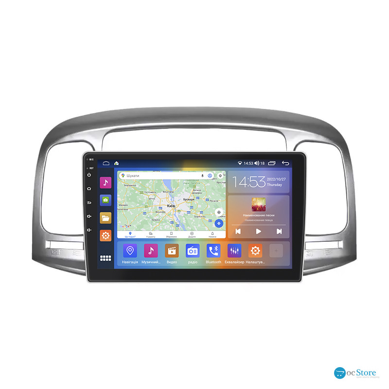 Штатная магнитола Lesko для Hyundai Verna II 2005-2010 экран 9" 2/32Gb CarPlay 4G Wi-Fi GPS Prime