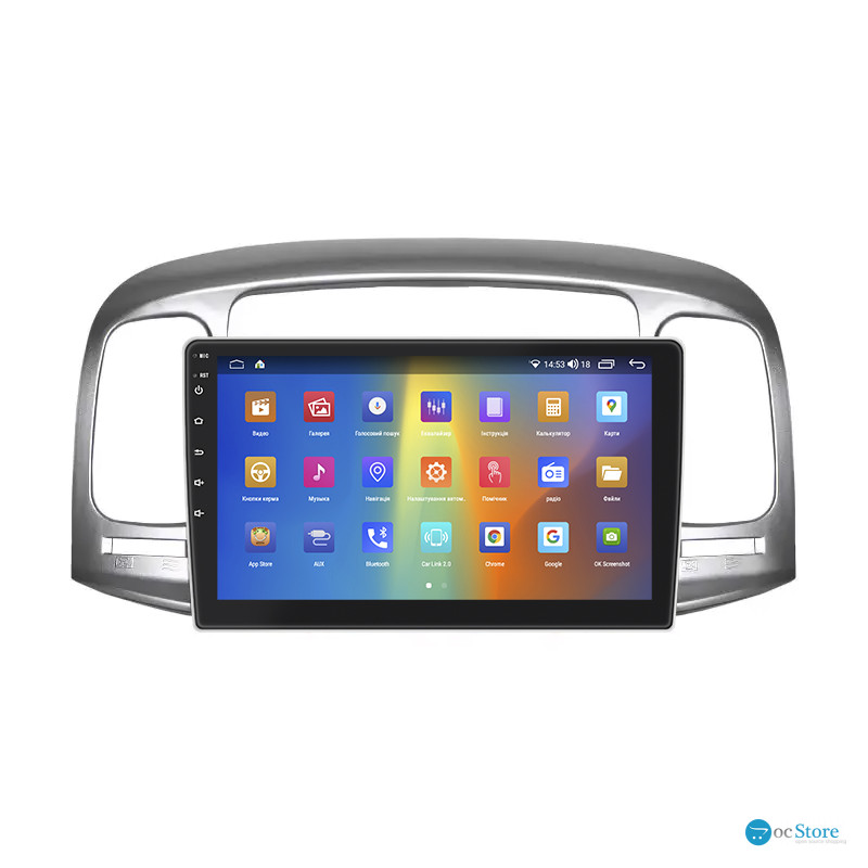 Штатная магнитола Lesko для Hyundai Verna II 2005-2010 экран 9" 2/32Gb CarPlay 4G Wi-Fi GPS Prime