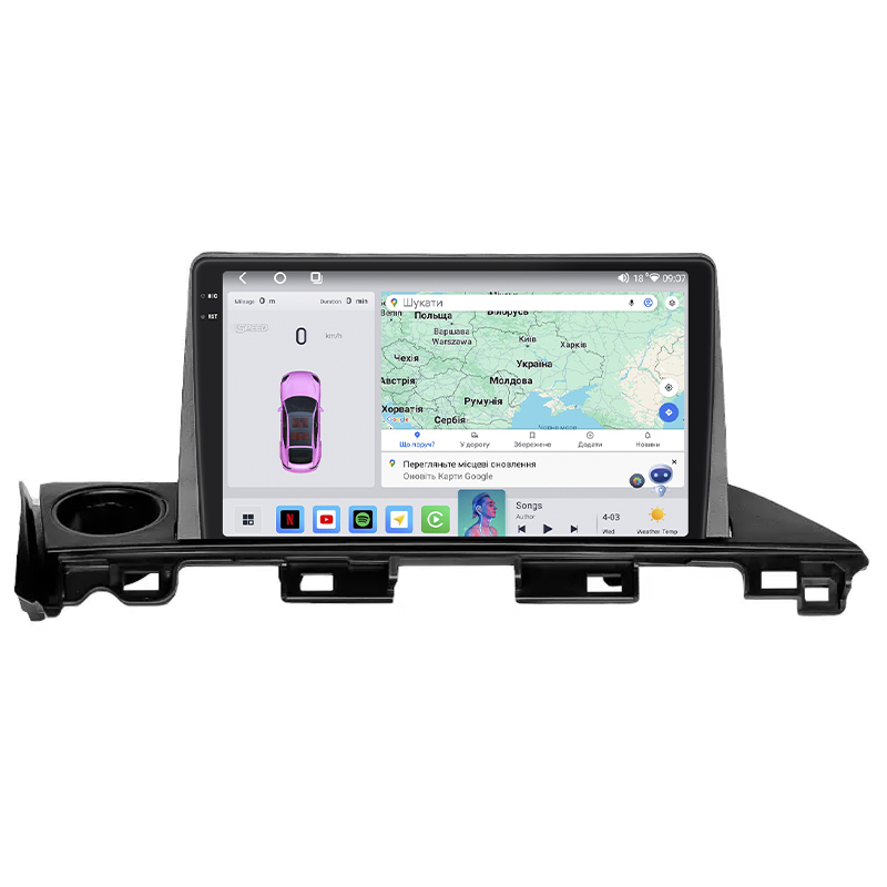 Штатная магнитола Lesko для Mazda 6 III (GJ) Рестайлинг 2015-2018 экран 9" 4/64 QLED CarPlay 4G Wi-Fi GPS 360 Prime