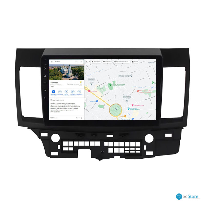 Штатная магнитола Lesko для Mitsubishi Lancer Evolution X 2007-2016 экран 10" 1/16Gb Wi-Fi GPS Base
