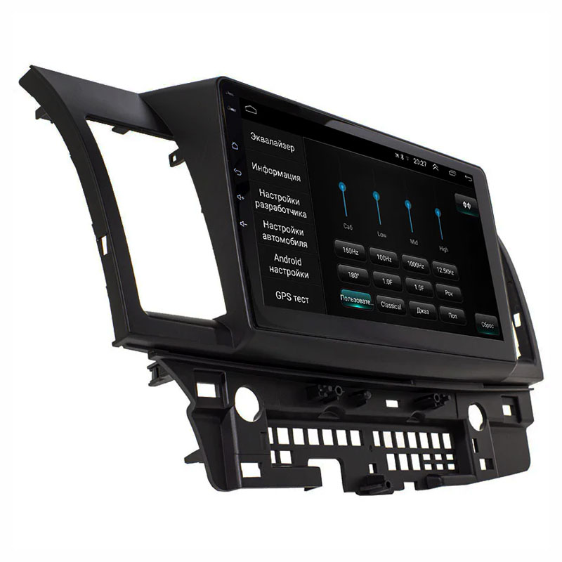 Штатная магнитола Lesko для Mitsubishi Lancer Evolution X 2007-2016 экран 10" 1/16Gb Wi-Fi GPS Base