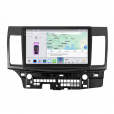 Штатная магнитола Lesko для Mitsubishi Lancer Evolution X 2007-2016 экран 10" 4/64 QLED CarPlay 4G Wi-Fi GPS 360 Prime