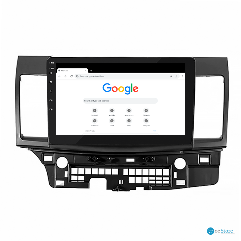 Штатная магнитола Lesko для Mitsubishi Lancer Evolution X 2007-2016 экран 10" 2/32Gb 4G Wi-Fi GPS Top