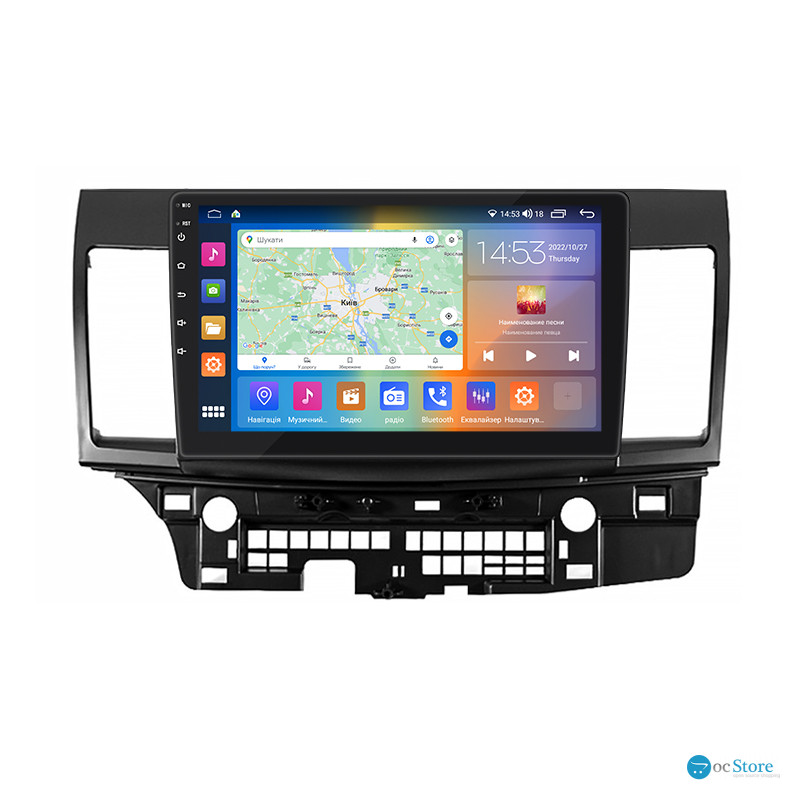 Штатная магнитола Lesko для Mitsubishi Lancer X 2007-2010 экран 10" 2/32Gb CarPlay 4G Wi-Fi GPS Prime