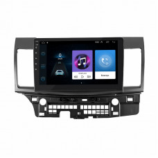 Штатная магнитола Lesko для Mitsubishi Lancer X Рестайлинг 2011-2015 экран 10" 1/16Gb Wi-Fi GPS Base