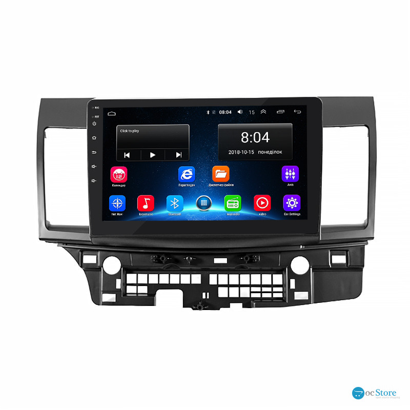 Штатная магнитола Lesko для Mitsubishi Lancer X Рестайлинг 2011-2015 экран 10" 2/32Gb Wi-Fi GPS Base
