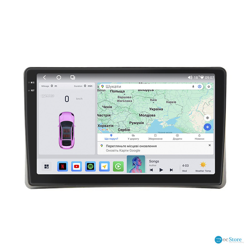 Штатная магнитола Lesko для Nissan Teana I Рестайлинг 2005-2008 экран 9" 4/64 QLED CarPlay 4G Wi-Fi GPS 360 Prime