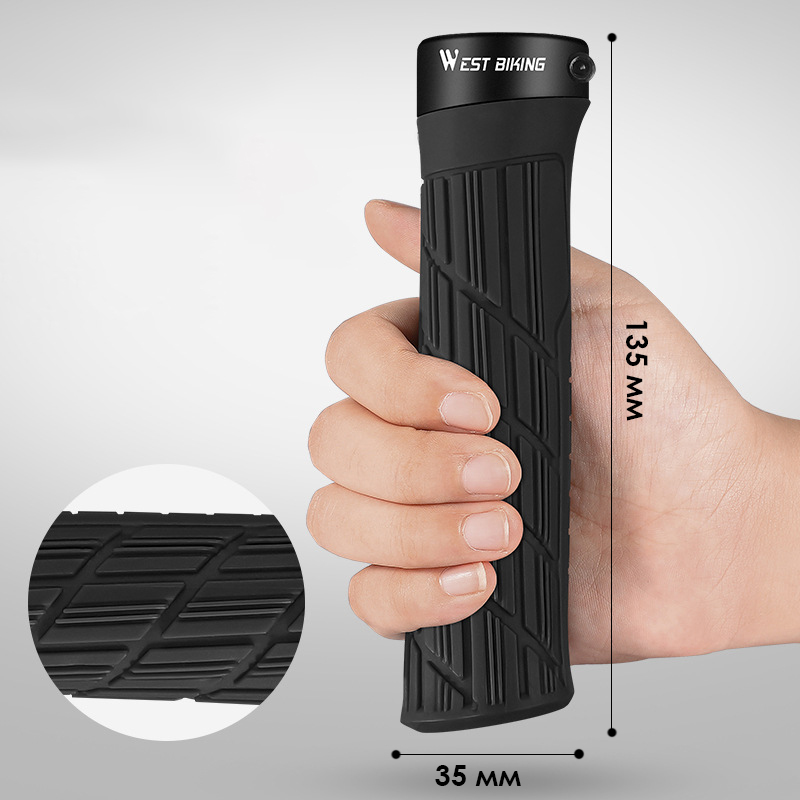 Грипсы велосипедные West Biking YP0804063 с двумя замками ручки на руль Black