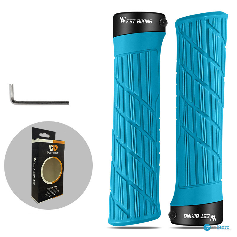 Грипсы велосипедные West Biking YP0804063 с двумя замками ручки на руль Blue