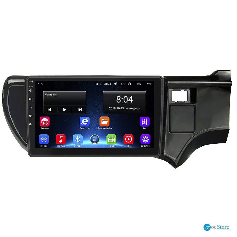 Штатная магнитола Lesko для Toyota Aqua I right wheel 2011-2021 экран 9" 2/32Gb Wi-Fi GPS Base