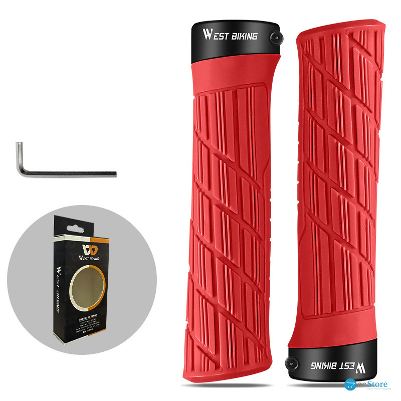 Грипсы велосипедные West Biking YP0804063 с двумя замками ручки на руль Red
