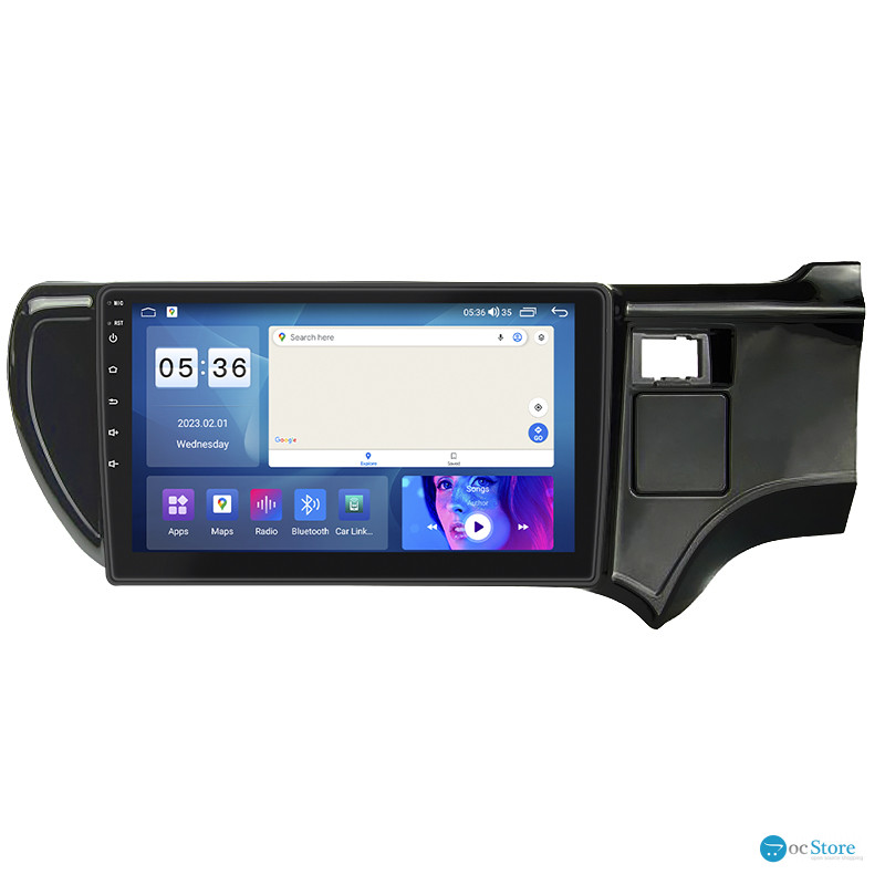 Штатная магнитола Lesko для Toyota Aqua I right wheel 2011-2021 экран 9" 4/64Gb CarPlay 4G Wi-Fi GPS Prime