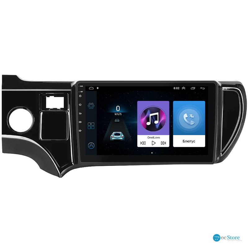 Штатная магнитола Lesko для Toyota Aqua I Рестайлинг 2 2017-2021 экран 9" 1/16Gb Wi-Fi GPS Base