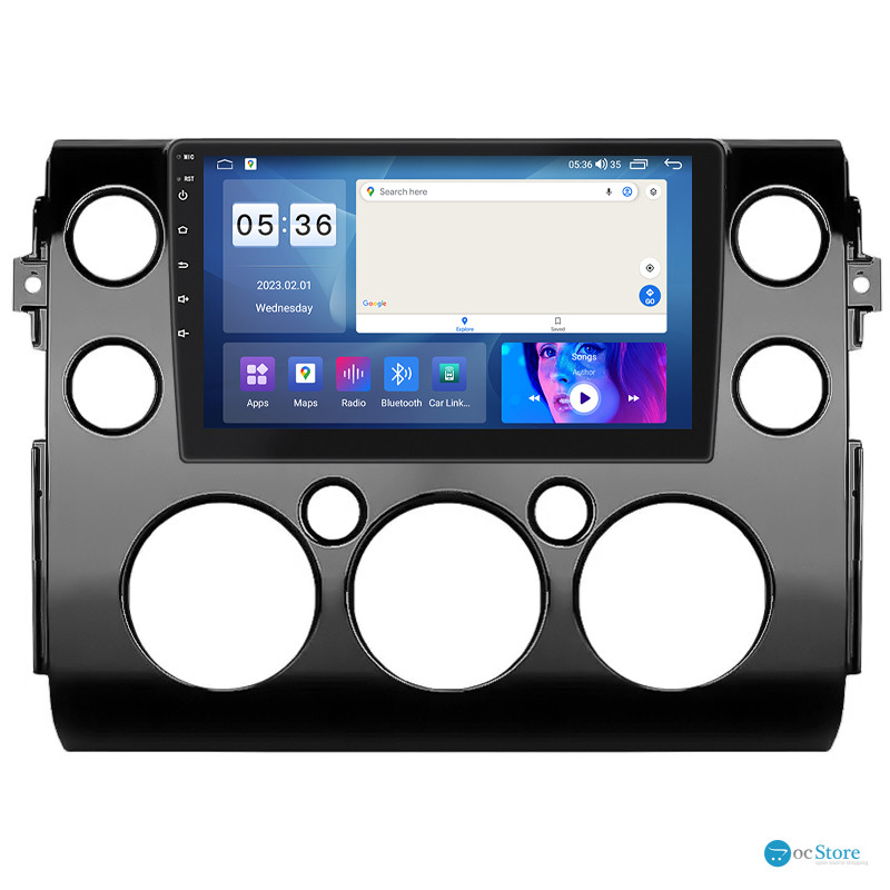 Штатная магнитола Lesko для Toyota FJ Cruiser  2006-н.в. экран 9" 4/64Gb CarPlay 4G Wi-Fi GPS Prime