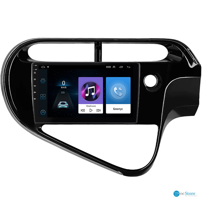 Штатная магнитола Lesko для Toyota Prius c I Рестайлинг 2015-н.в. экран 9" 1/16Gb Wi-Fi GPS Base