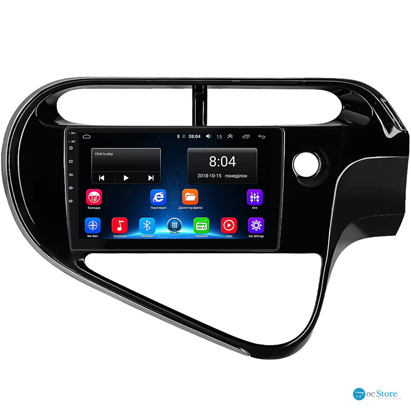Штатная магнитола Lesko для Toyota Prius c I Рестайлинг 2015-н.в. экран 9" 2/32Gb Wi-Fi GPS Base