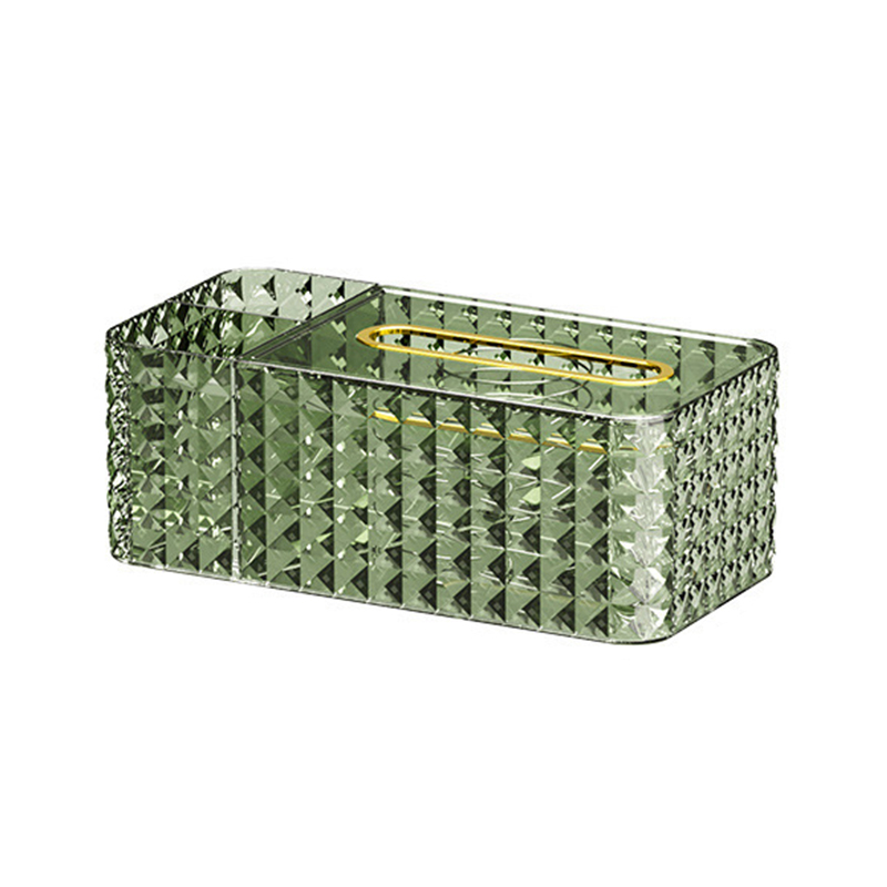 Настольная коробка-органайзер 3329 для салфеток прямоугольный пластковый 24*12*8.9 см Green
