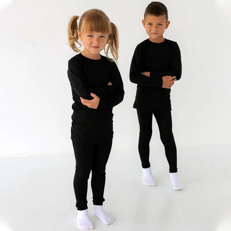 Чорна дитяча термобілизна Columbia на флісі: Ідеальна для дівчаток і хлопчиків до -32°C До конца акции 2 дня