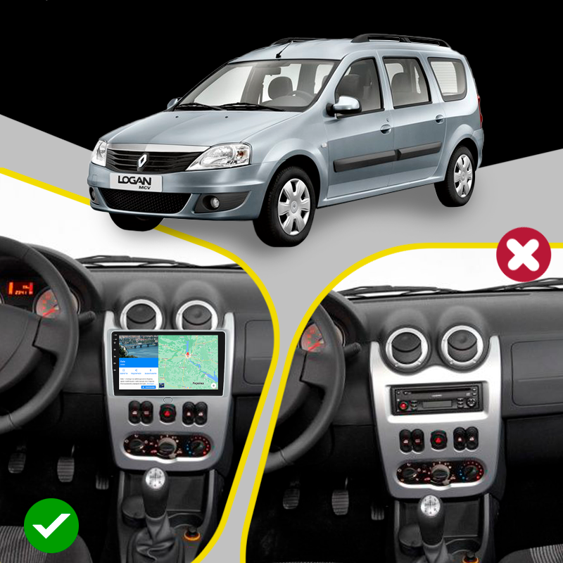 Штатная магнитола Lesko для Renault Logan I Рестайлинг 2009-2015 экран 9" 2/32Gb 4G Wi-Fi GPS Top