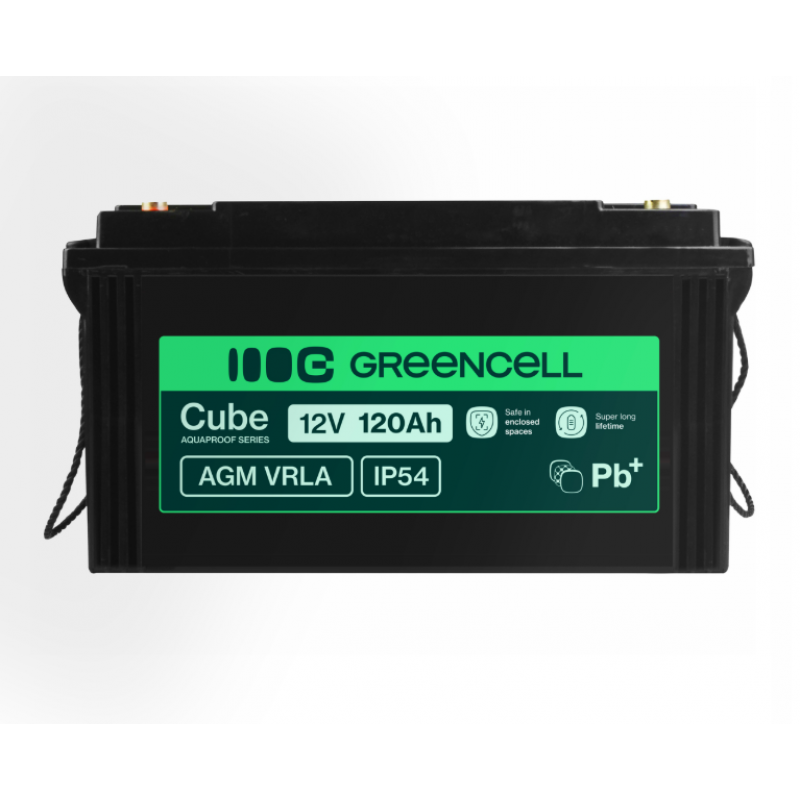 Акумулятор Green Cell AGM VRLA 12 V 120 Ah IP54 для фотоелектричних систем, яхт, човнів, сонячних панелей