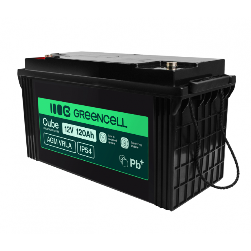 Акумулятор Green Cell AGM VRLA 12 V 120 Ah IP54 для фотоелектричних систем, яхт, човнів, сонячних панелей
