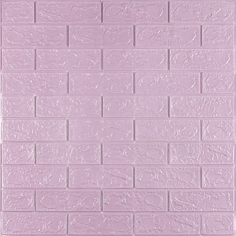 3D панель самоклеюча 700х770х3мм цегла Світло - фіолетова (015-3) SW-00000574