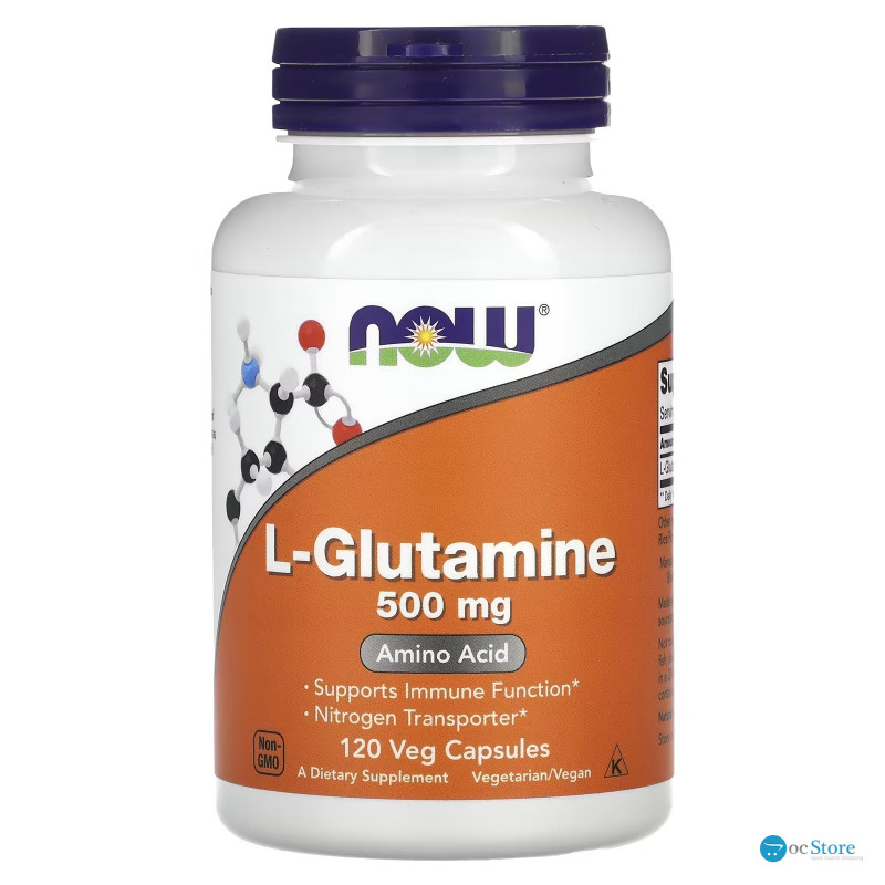 L-глютамін, L-Glutamine, Now Foods, 500 мг, 120 вегетаріанських капсул