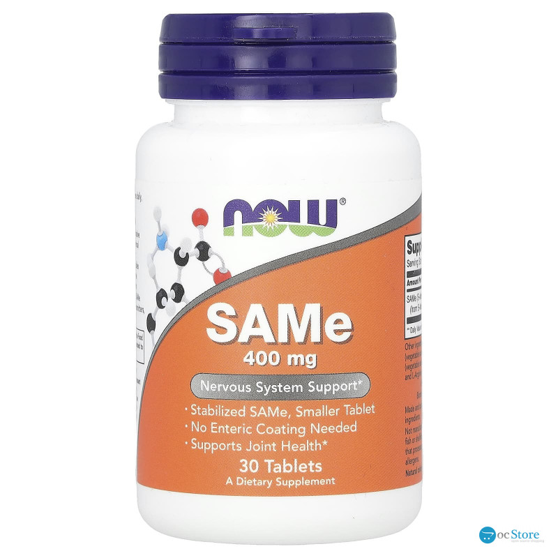 S-аденозил-L-метіонін, SAMe, NOW Foods, 400 мг, 30 таблеток