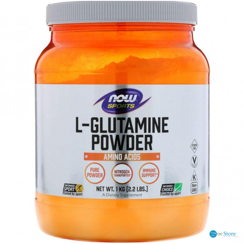 Глютамін, L-Glutamine, Now Foods, Sports, порошок, 1 кг