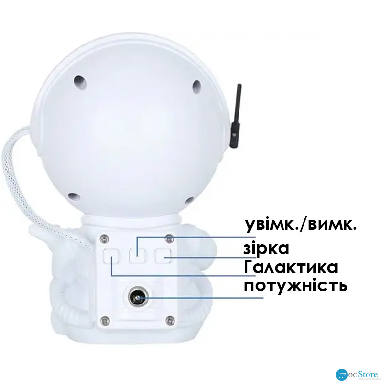 Проектор ночник Астронавт с гитарой HR-F2 звездное небо 7 режимов ДУ White