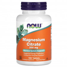 Магній цитрат, Magnesium Citrate, NOW Foods, 200 мг, 100 таблеток