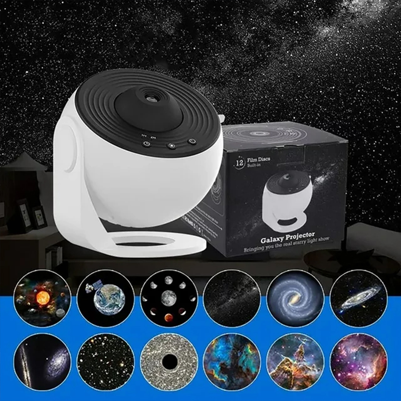 Проектор ночник BL-DQY02 Globe Galaxy Projector 13 в 1 звездное небо галактика Black + White