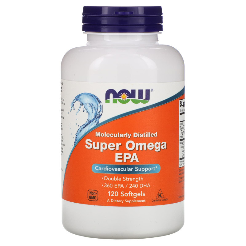 Супер Омега-3, Super Omega EPA, Now Foods, 360 ЕПК/240 ДГК, 120 гелевих капсул