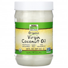 Кокосова олія, Coconut Oil, Now Foods, Real Food, першого віджиму, органічна, 591 мл